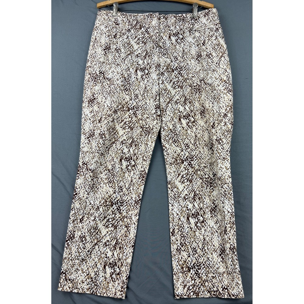 NY&CO 7th Avenue Suiting Pants Womens 10 Brown Snakeskin Print Dress Trousers